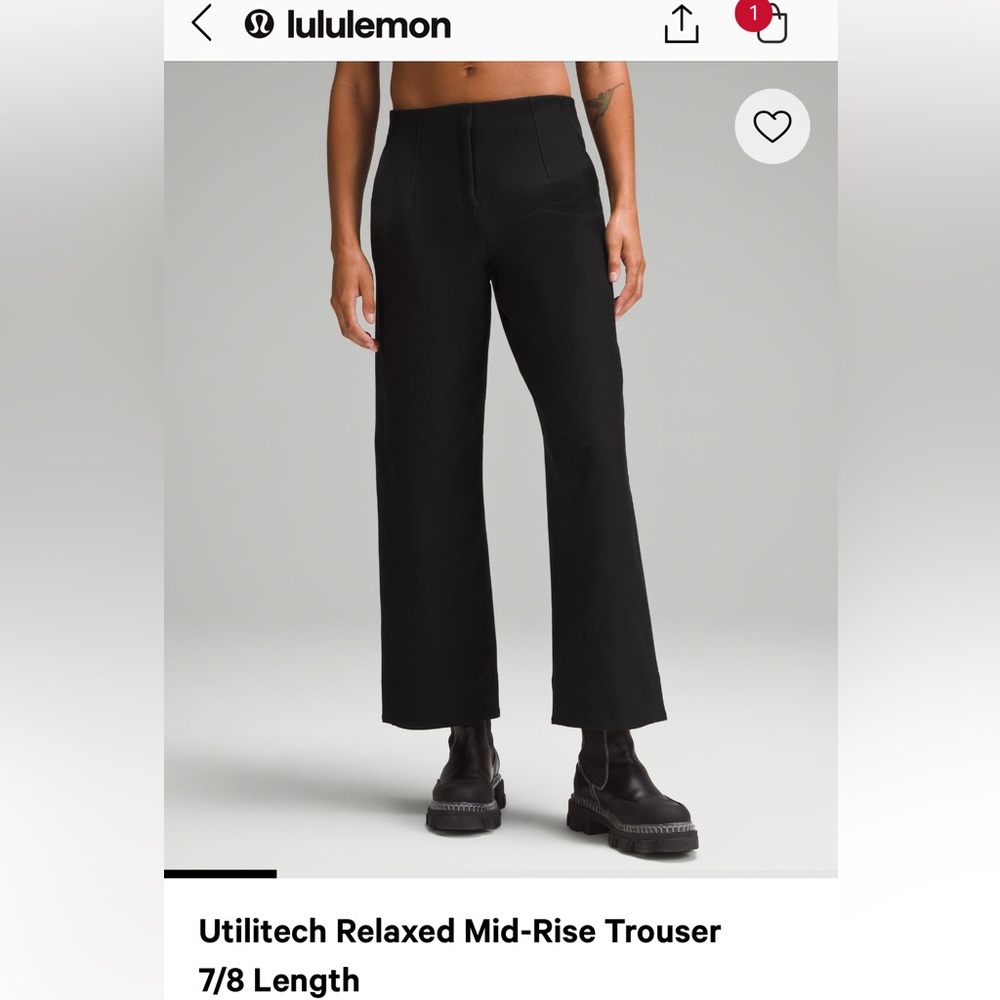 Lululemon utilitech relax high rise trouser 7/8 length